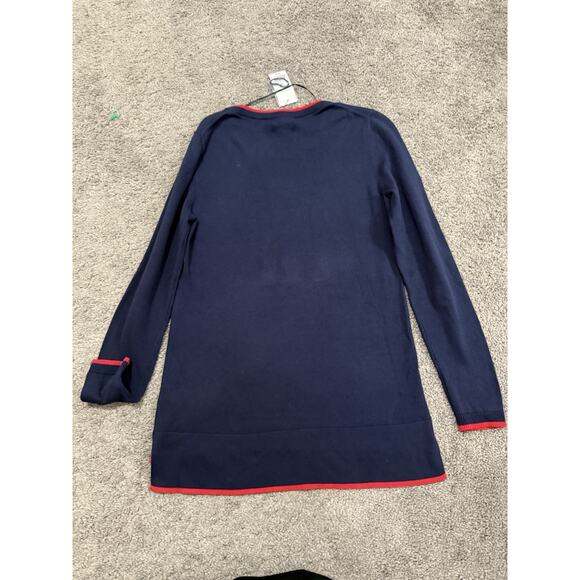 NWT Christmas Sweater Elephant Wreath Sequins XS Navy Blue - Picture 2 of 8